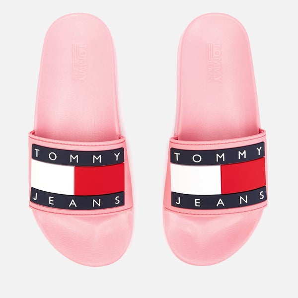 Tommy Jeans Women's Flag Pool Slide Sandals - Geranium Pink