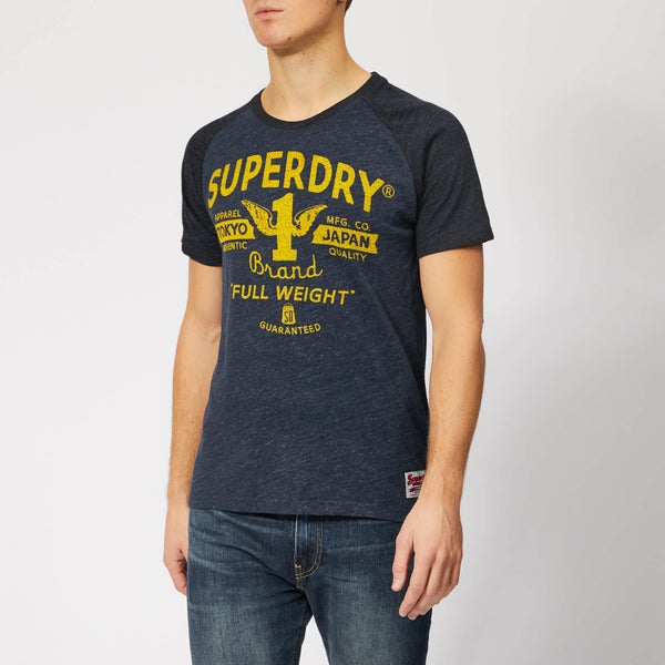 Superdry Men's Full Weight Raglan T-Shirt - Mid Highlndblugrit/Bassblugrit