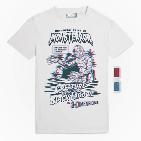 Zavvi Exclusive - Universal Monsters Creature From The Black Lagoon Limited Edition 3D Men's T-Shirt - White