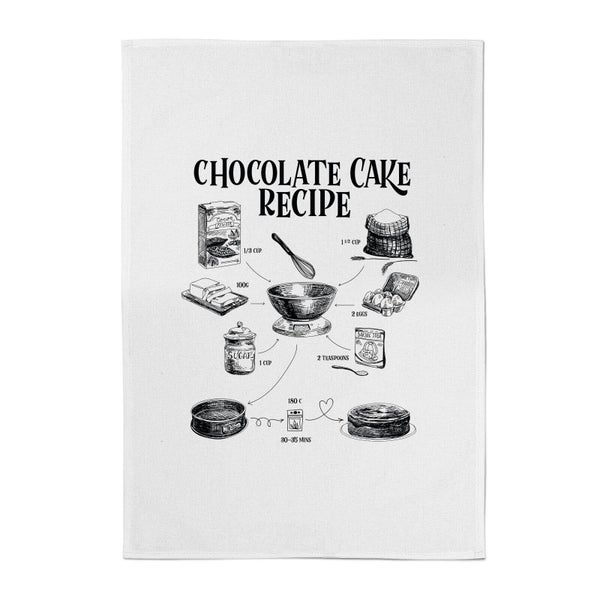 Chocolate Cake Recipe Cotton Tea Towel