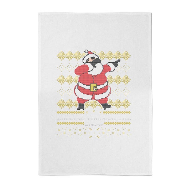 Dabbing Through The Snow Cotton Tea Towel
