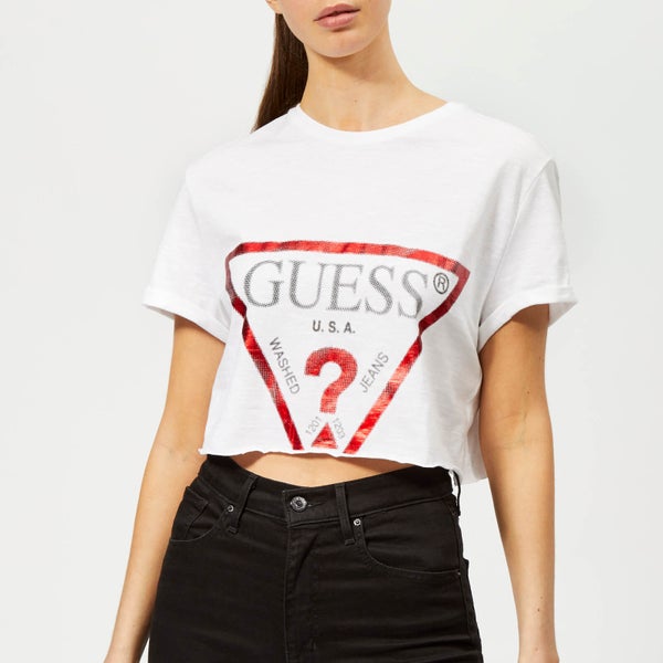 Guess Women's Cropped Oversized T-Shirt - White