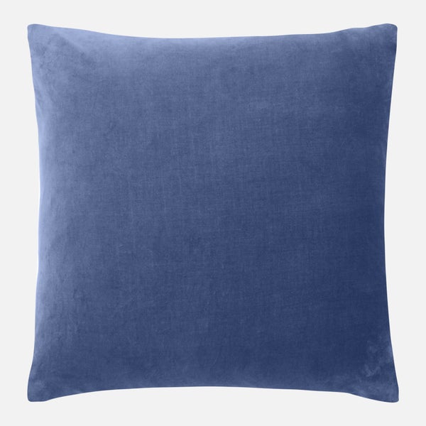 ïn home Feather Filled Velvet Cushion - Blue