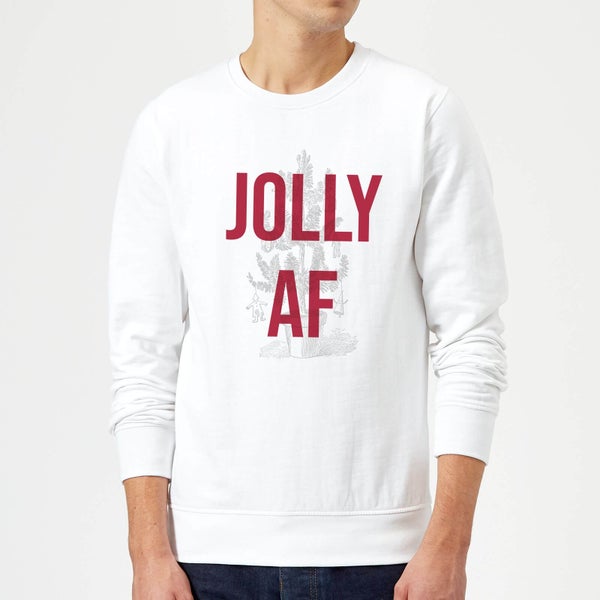 Jolly AF Christmas Sweater - White