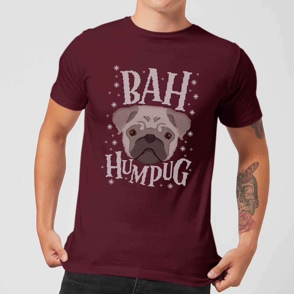 T-Shirt de Noël Homme Bah Humpug - Bordeau