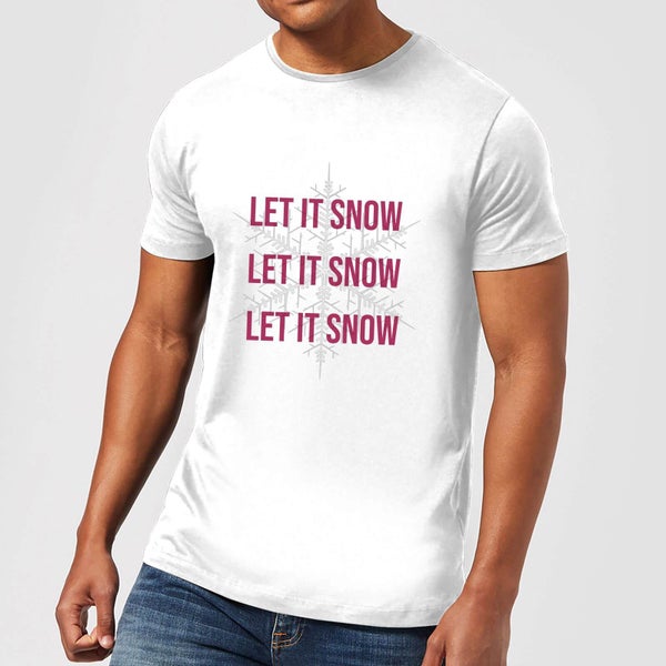T-Shirt de Noël Homme Let It Snow - Blanc