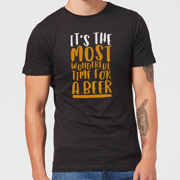 It's The Most Wonderful Time for A Beer Men's Christmas T-Shirt - Black