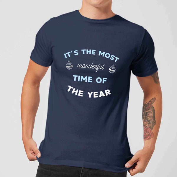T-Shirt de Noël Homme It's The Most Wonderful Time Of The Year - Bleu Marine