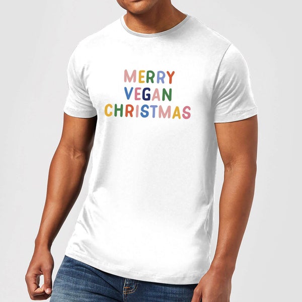 T-Shirt de Noël Homme Merry Vegan - Blanc