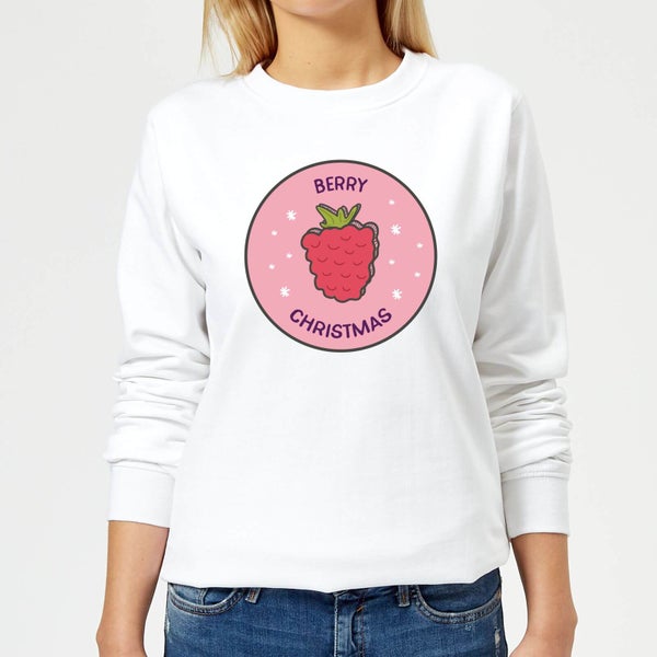 Berry Christmas Women's Christmas Sweater - White