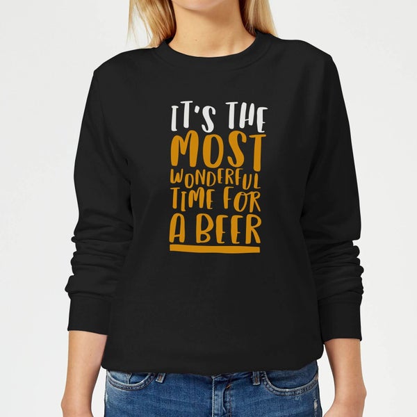 It's The Most Wonderful Time for A Beer Women's Christmas Sweater - Black