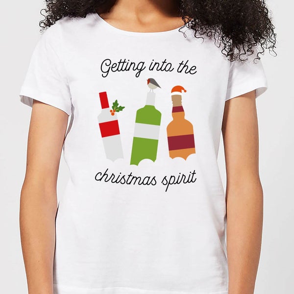 T-Shirt de Noël Femme Getting Into The Spirit - Blanc