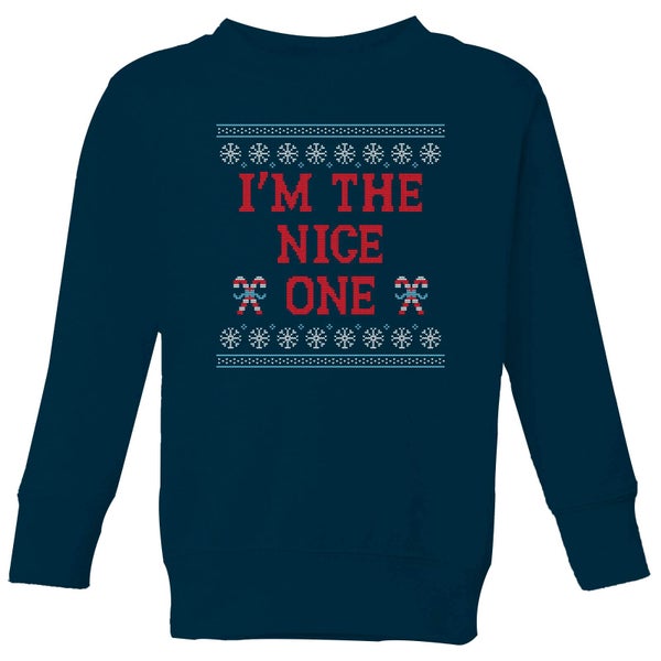 I'm The Nice One Kids' Christmas Sweater - Navy