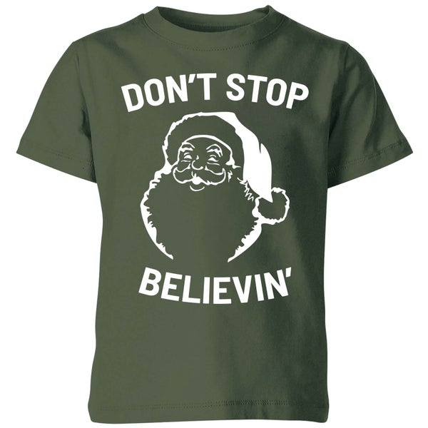 T-Shirt de Noël Enfant Don't Stop Believin' - Vert
