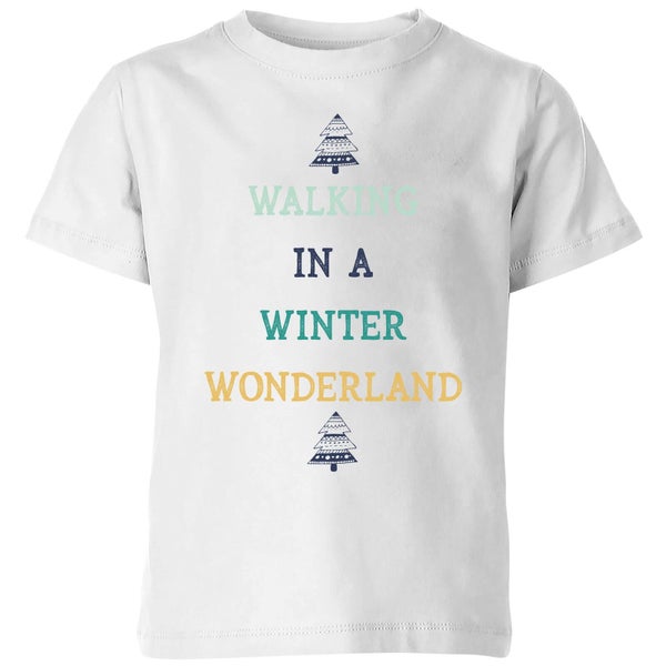 T-Shirt de Noël Enfant Walking In A Winter Wonderland - Blanc