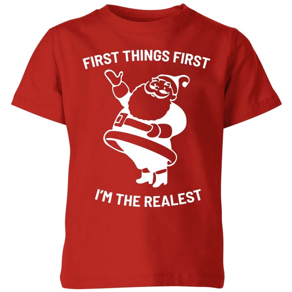 T-Shirt de Noël Enfant First Things First I'm The Realest - Rouge