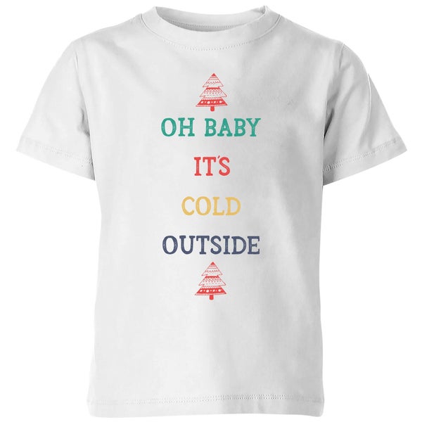 T-Shirt de Noël Enfant Oh Baby It's Cold Outside - Blanc