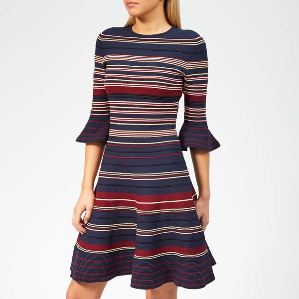 Ted Baker Women's Tayiny Stripe Ottoman Dress - Dark-Blue