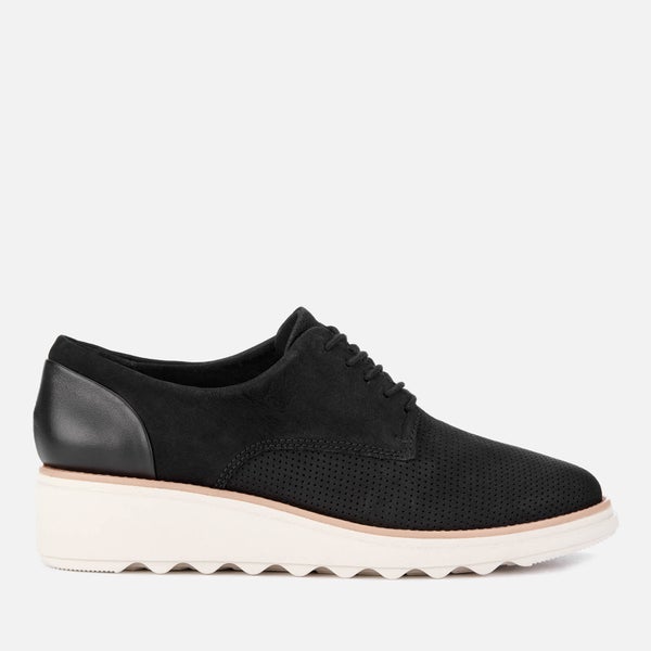 Clarks Women's Sharon Crystal Nubuck/Leather Lace Up Shoes - Black
