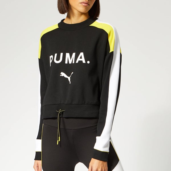 Puma Women's Chase Crew Neck Sweatshirt - Cotton Black