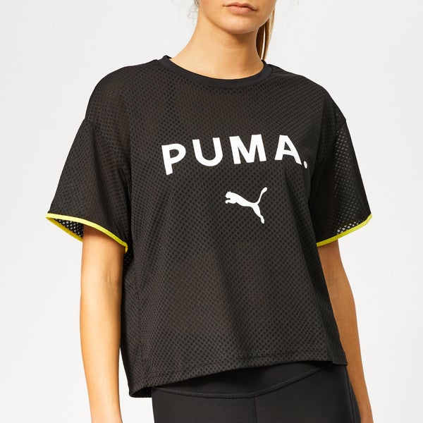 Puma Women's Chase Mesh Short Sleeve T-Shirt - Puma Black