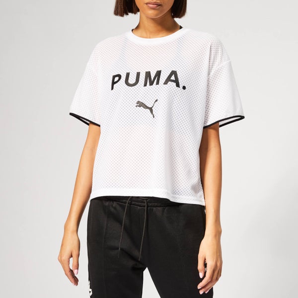 Puma Women's Chase Mesh Short Sleeve T-Shirt - Puma White