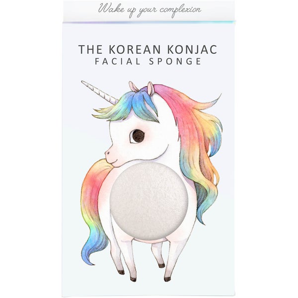 The Konjac Sponge Company Mythical Unicorn Standing spugna konjac con scatola e gancetto - unicorno - konjac bianco (30 g)