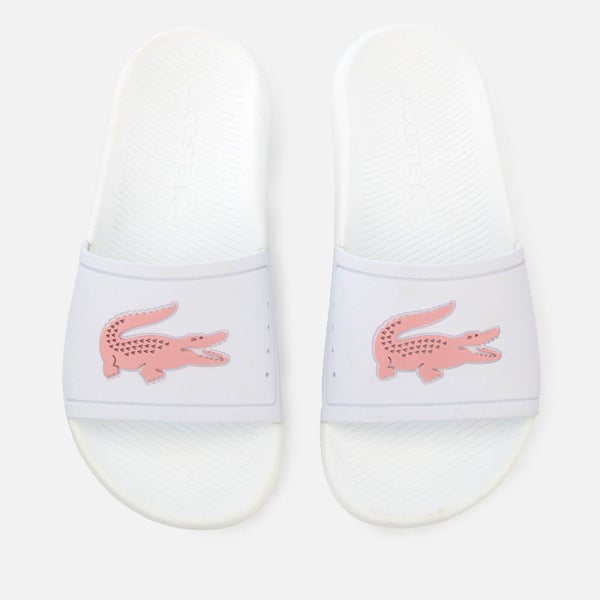 Lacoste Women's Croco Slide 119 3 Sandals - White/Light Pink