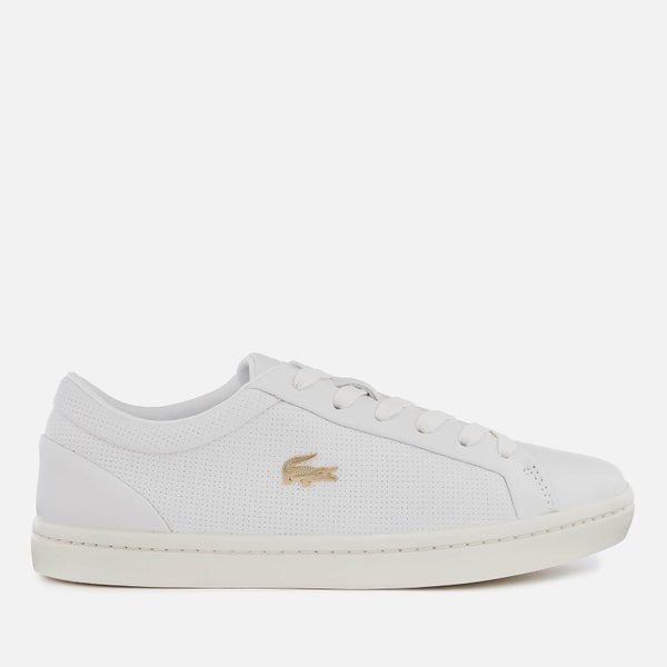 Lacoste Women's Straightset 119 2 Leather Cupsole Trainers - White/Off White