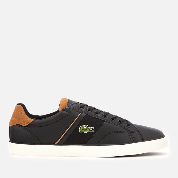 Lacoste Men's Fairlead 119 1 Leather Vulcanised Trainers - Black/Light Brown