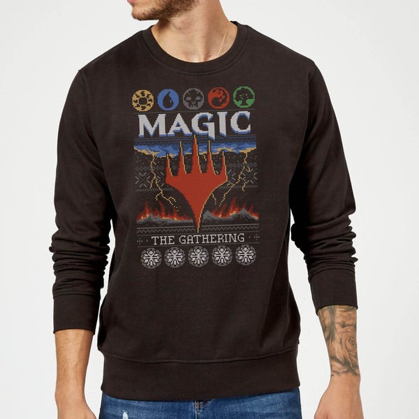 Magic The Gathering Colours Of Magic Knit Christmas Sweater - Black