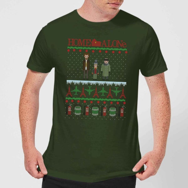 Home Alone Men's Christmas T-Shirt - Forest Green