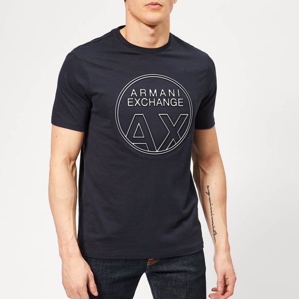 Armani Exchange Men's Circle Logo T-Shirt - Navy