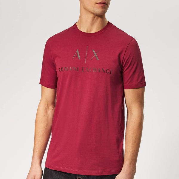 Armani Exchange Men's AX and Script Logo T-Shirt - Biking Red