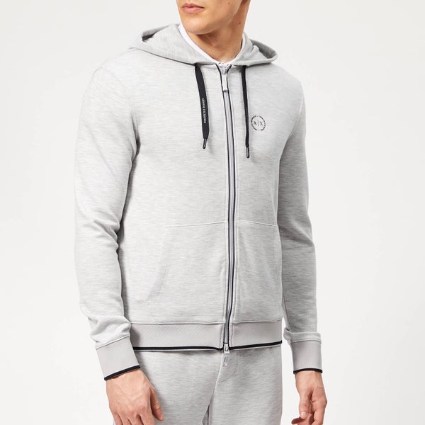 Armani Exchange Men's Small Logo Zip Hoody - Heather Grey