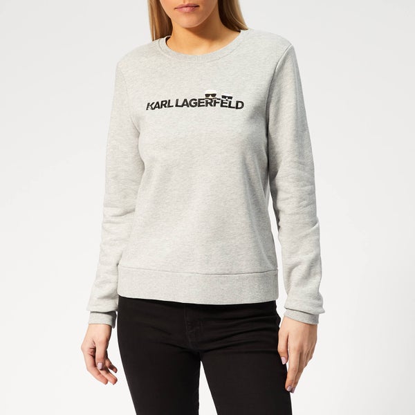 Karl Lagerfeld Women's Ikonik & Logo Sweatshirt - Grey Melange