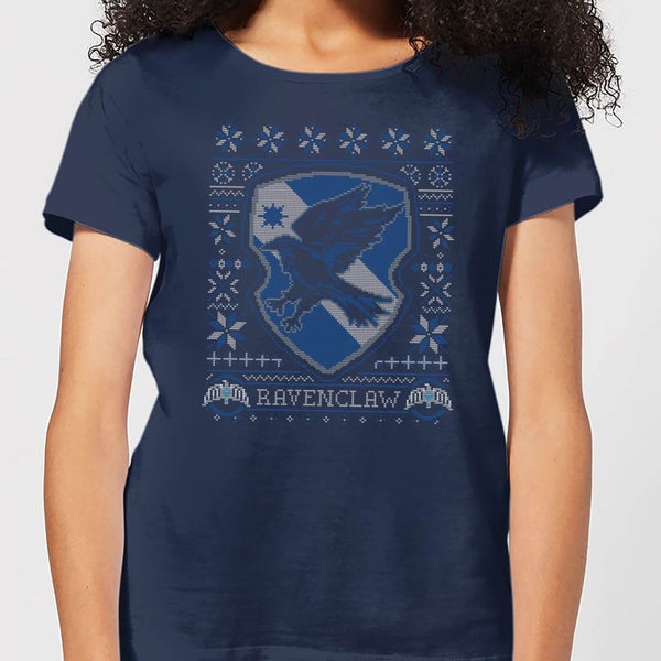 Harry Potter Ravenclaw Crest Women's Christmas T-Shirt - Navy