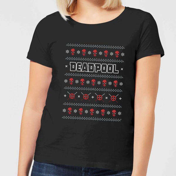 Marvel Deadpool T-shirt de Noël pour Femme - Noir