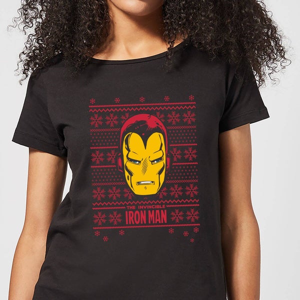 Marvel Iron Man Face T-shirt de Noël pour Femme - Noir