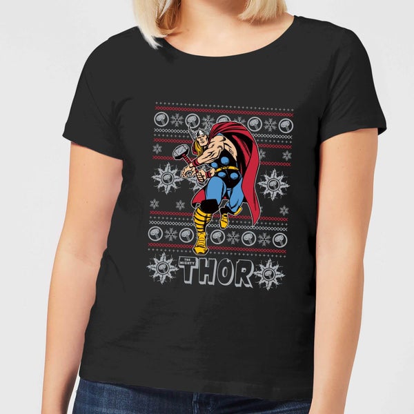 Marvel Thor T-shirt de Noël pour Femme - Noir