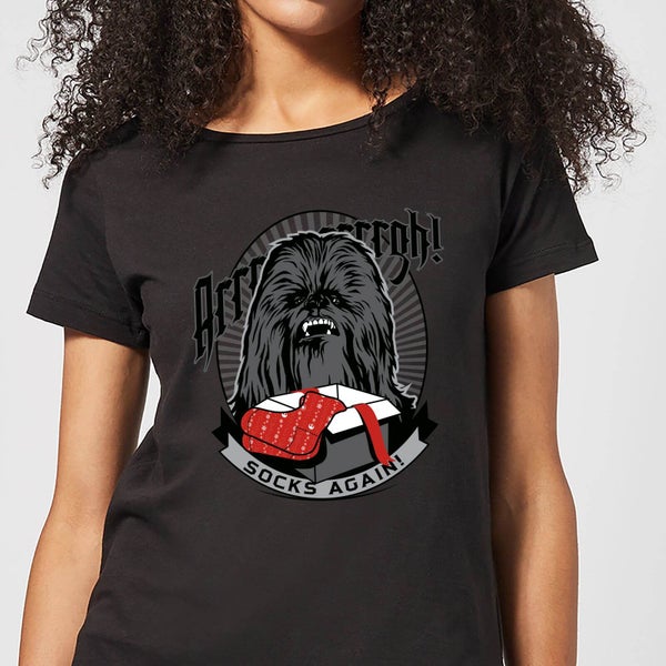 Star Wars Chewbacca Arrrrgh Socks Again Women's Christmas T-Shirt - Black
