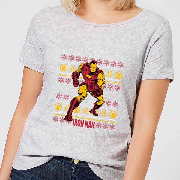 Marvel Iron Man dames Christmas t-shirt - Grijs