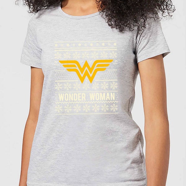 Camiseta navideña para mujer Wonder Woman de DC - Gris