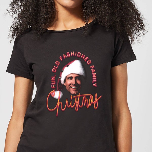 National Lampoon Fun Old Fashioned Family Christmas Women's Christmas T-Shirt - Black - XL