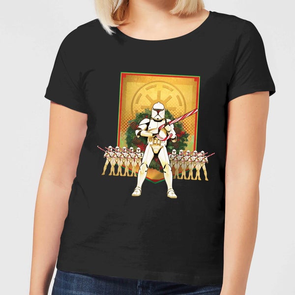 Star Wars Candy Cane Stormtroopers Women's Christmas T-Shirt - Black