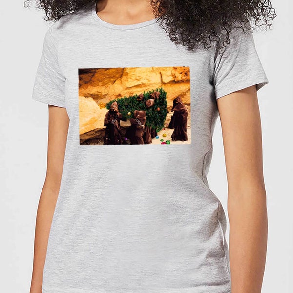Camiseta navideña para mujer Jawas Christmas Tree de Star Wars - Gris