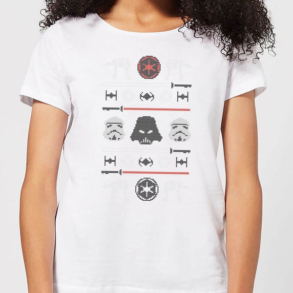 Star Wars Imperial Knit Women's Christmas T-Shirt - White