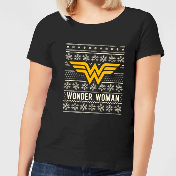 DC Wonder Woman Damen Christmas T-Shirt - Schwarz