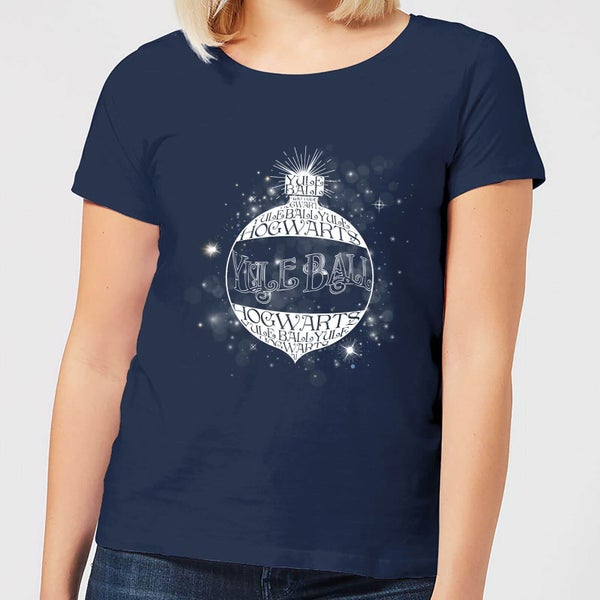 Harry Potter Yule Ball Baubel Women's Christmas T-Shirt - Navy