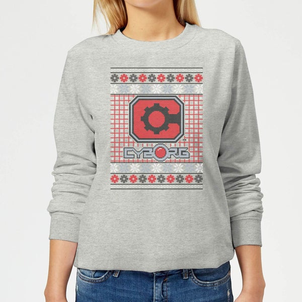 DC Cyborg Knit Women's Christmas Sweatshirt - Grey